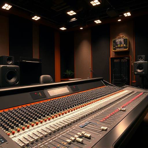 Dettaglio della console di mixing audio