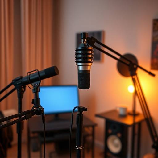 Registrazione di un podcast con microfoni professionali
